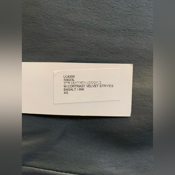 🚫 SOLD Les Chiffoniers Grey Leather pants w/ Blue Velvet Trim - Picture 5 of 5